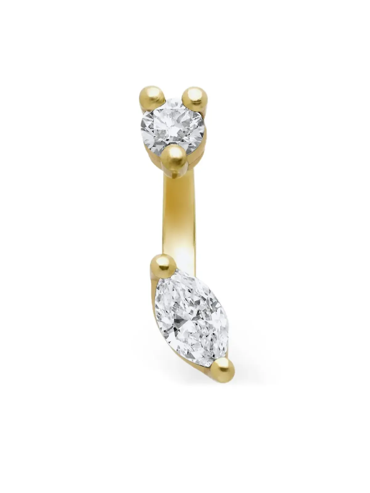 Delfina Delettrez 18K イエローゴールド マイクロピアシング ダイヤモンド イヤリング - 画像1