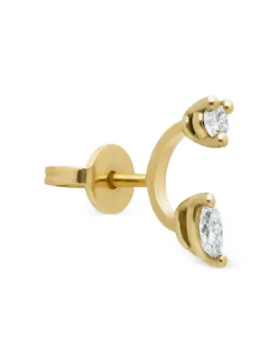 Delfina Delettrez 18K イエローゴールド マイクロピアシング ダイヤモンド イヤリング - サムネイル2