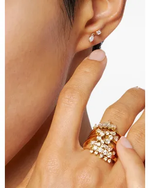 Delfina Delettrez 18K イエローゴールド マイクロピアシング ダイヤモンド イヤリング - サムネイル3