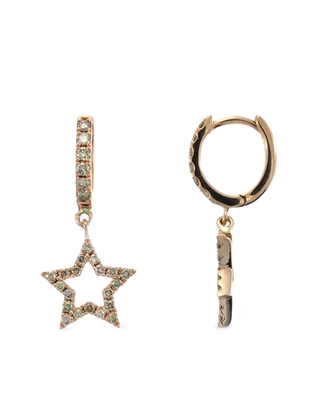 Rosa de la Cruz 18Kイエローゴールド スターチャーム ダイヤモンド ピアス - 画像1