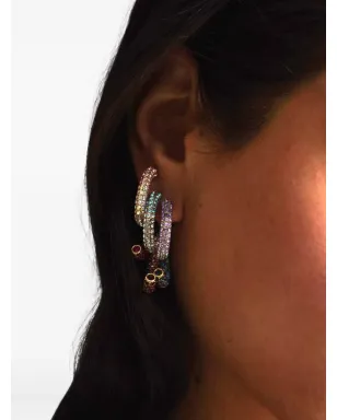 DEMARSON New York ルナ パヴェ フープ ピアス - ゴールド - サムネイル2