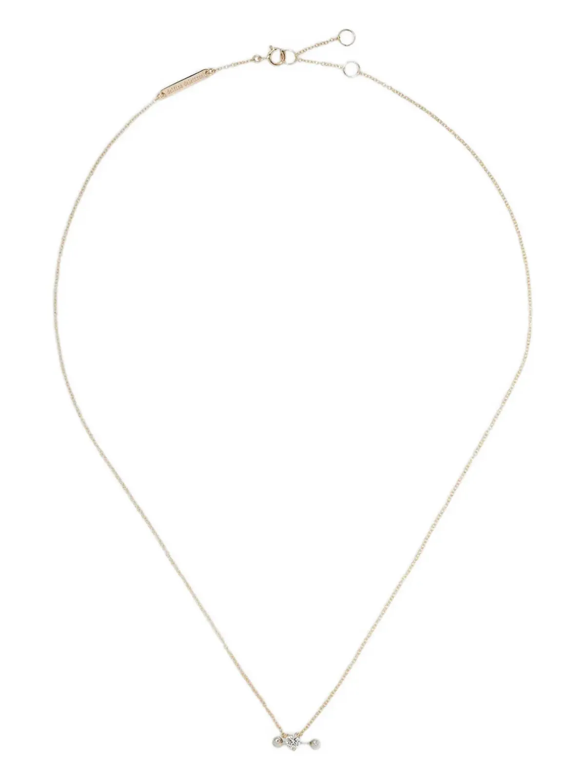 Delfina Delettrez 18Kイエローゴールドとホワイトゴールド ツーインワン ダイヤモンド ネックレス - 画像1