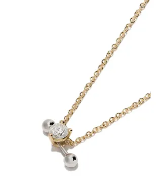 Delfina Delettrez 18Kイエローゴールドとホワイトゴールド ツーインワン ダイヤモンド ネックレス - サムネイル3
