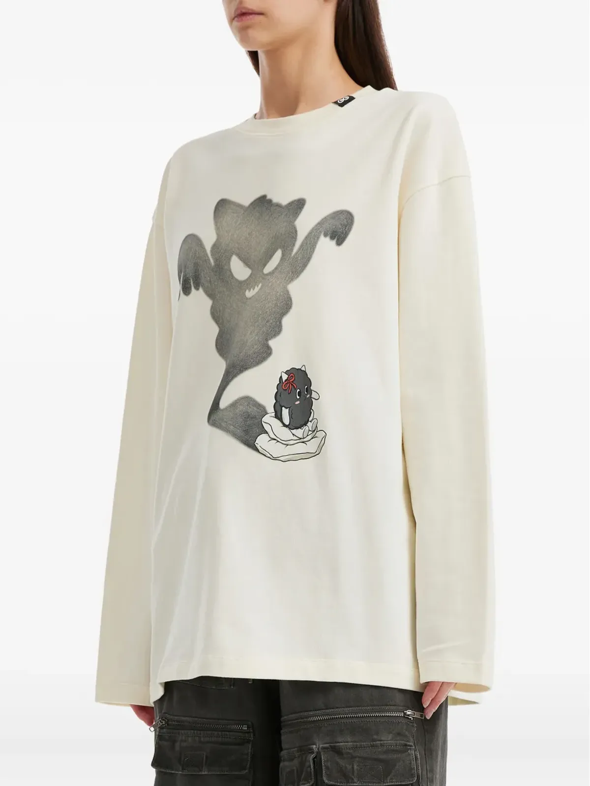 Mini Cream グラフィックプリント ロングスリーブTシャツ - 画像3