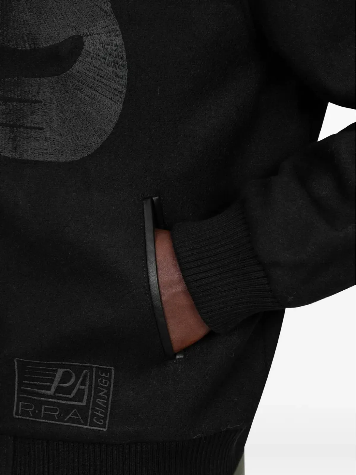 BY PARRA Not Movie Quality varsity jacket - Black - 画像4