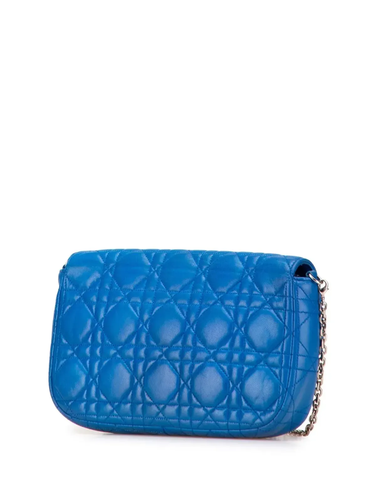 Christian Dior ビンテージ 2013年 ラムスキン カナージュ ミスディオール プロムナード チェーン クロスボディ バッグ - ブルー - 画像3