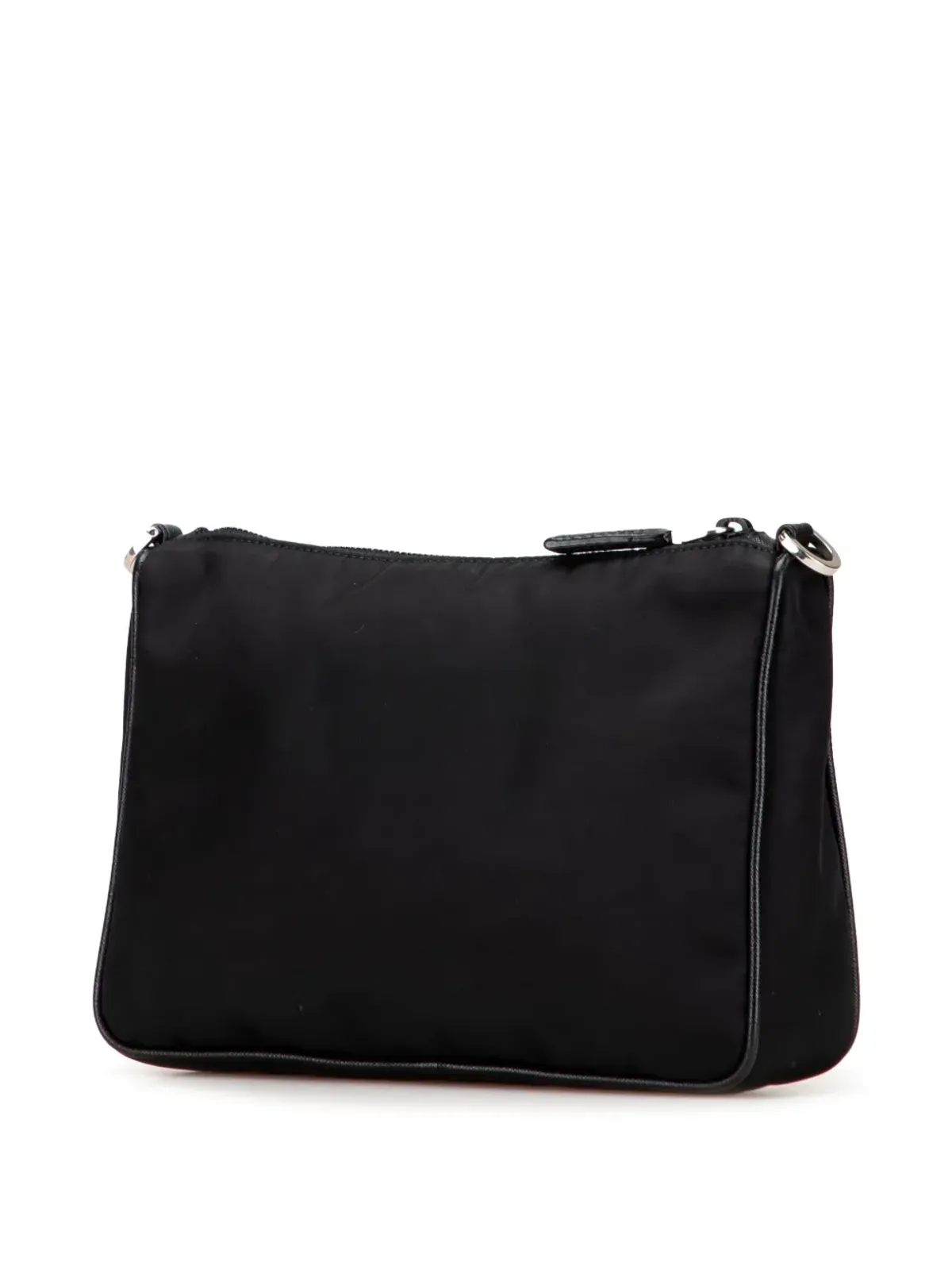 Prada ビンテージ 2013-2025 サフィアーノ・トリム リーネイロン ジップトップ クロスボディバッグ ブラック - 画像3