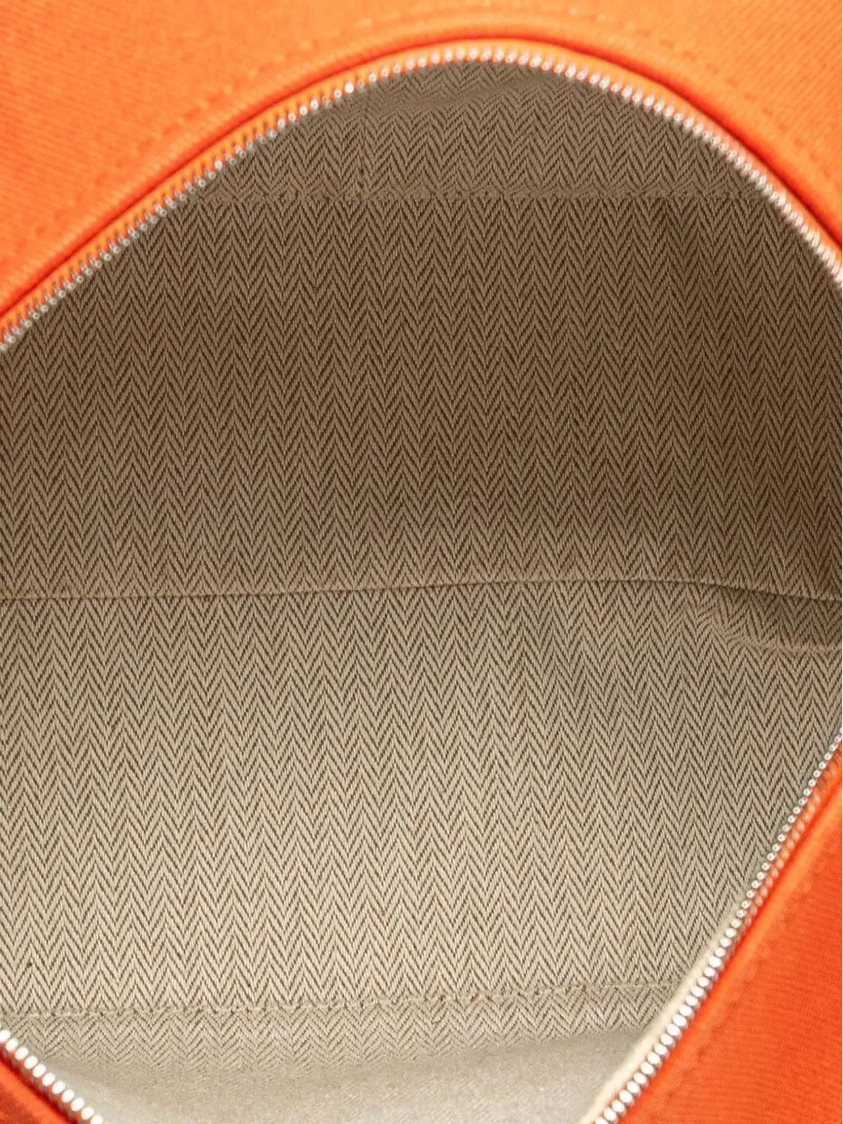 Hermès ビンテージ Large Toile Bride A Brac バニティバッグ オレンジ - 画像5