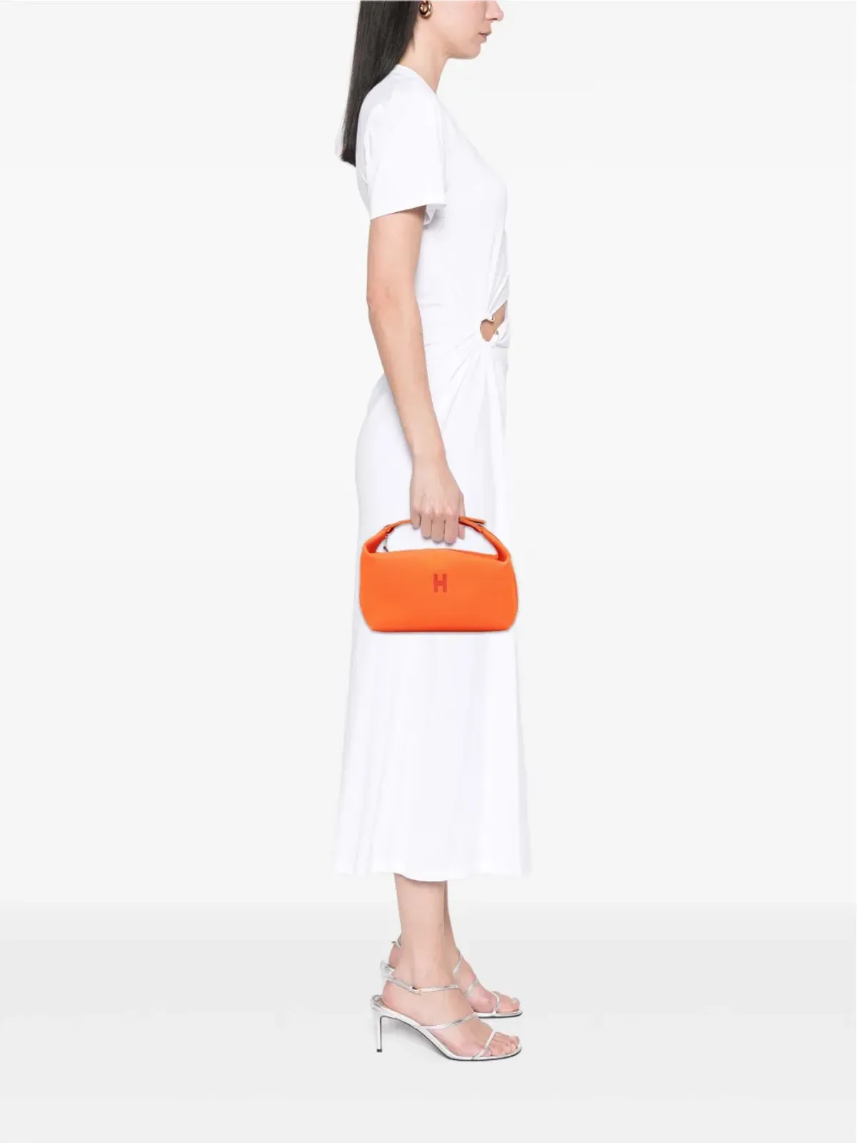 Hermès ビンテージ Large Toile Bride A Brac バニティバッグ オレンジ - 画像2
