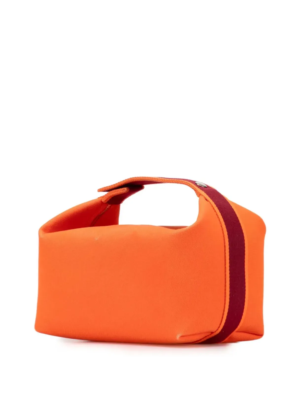 Hermès ビンテージ Large Toile Bride A Brac バニティバッグ オレンジ - 画像3