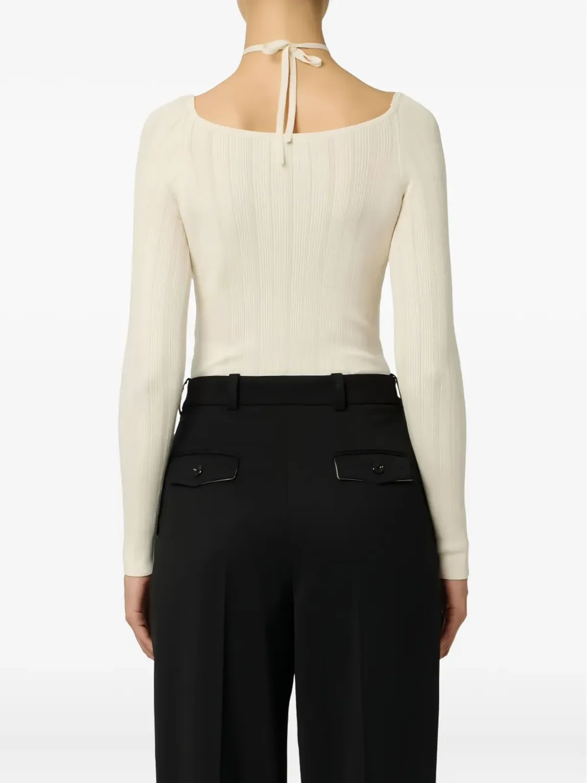 Elisabetta Franchi ロングスリーブ リブニット ボディスーツ - 画像3
