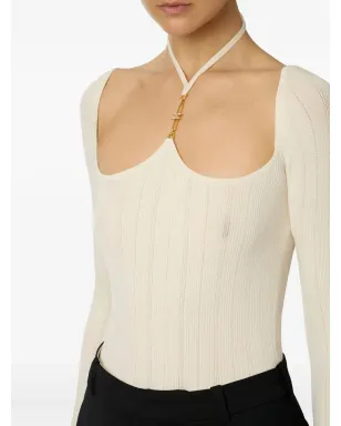 Elisabetta Franchi ロングスリーブ リブニット ボディスーツ - サムネイル4