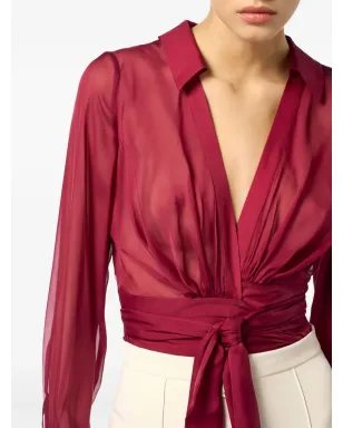 Elisabetta Franchi サッシュディテール ブラウス レッド - サムネイル5