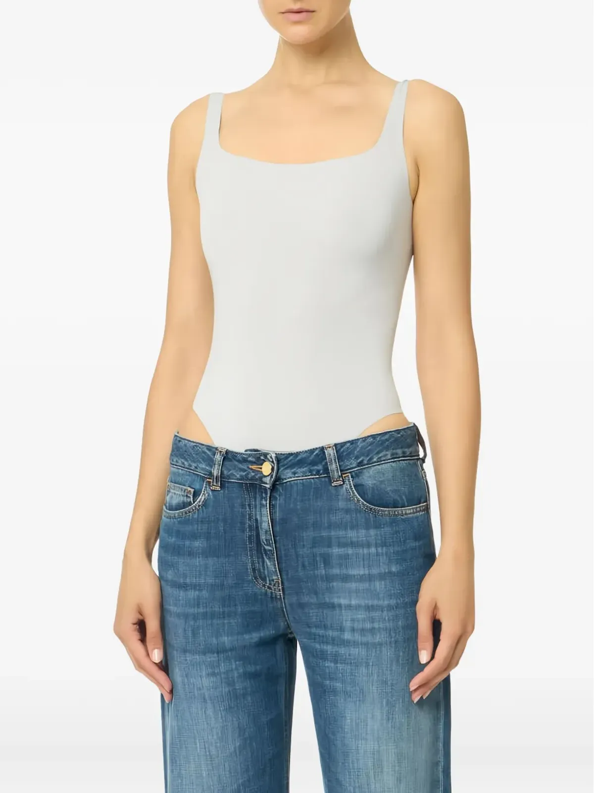 Elisabetta Franchi スクエアネック ボディスーツ - ブルー - 画像3