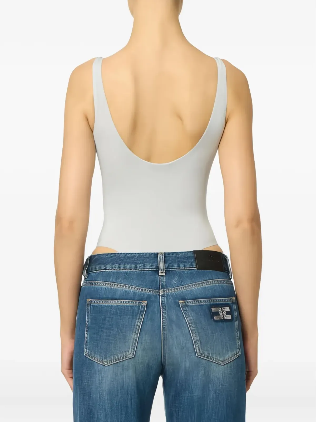 Elisabetta Franchi スクエアネック ボディスーツ - ブルー - 画像4