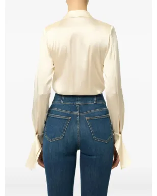 Elisabetta Franchi ショールカラー付き サテン ボディスーツ - ニュートラル - サムネイル3