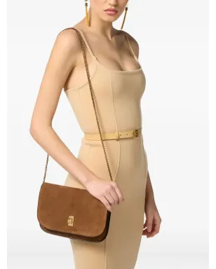 Elisabetta Franchi チェーンストラップ付きスエードクロスボディバッグ - サムネイル2