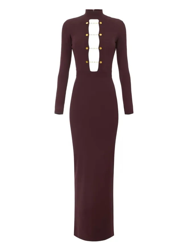 Elisabetta Franchi Elisabetta Franchi チェーンディテール付きカットアウト マキシドレス - レッドの商品画像