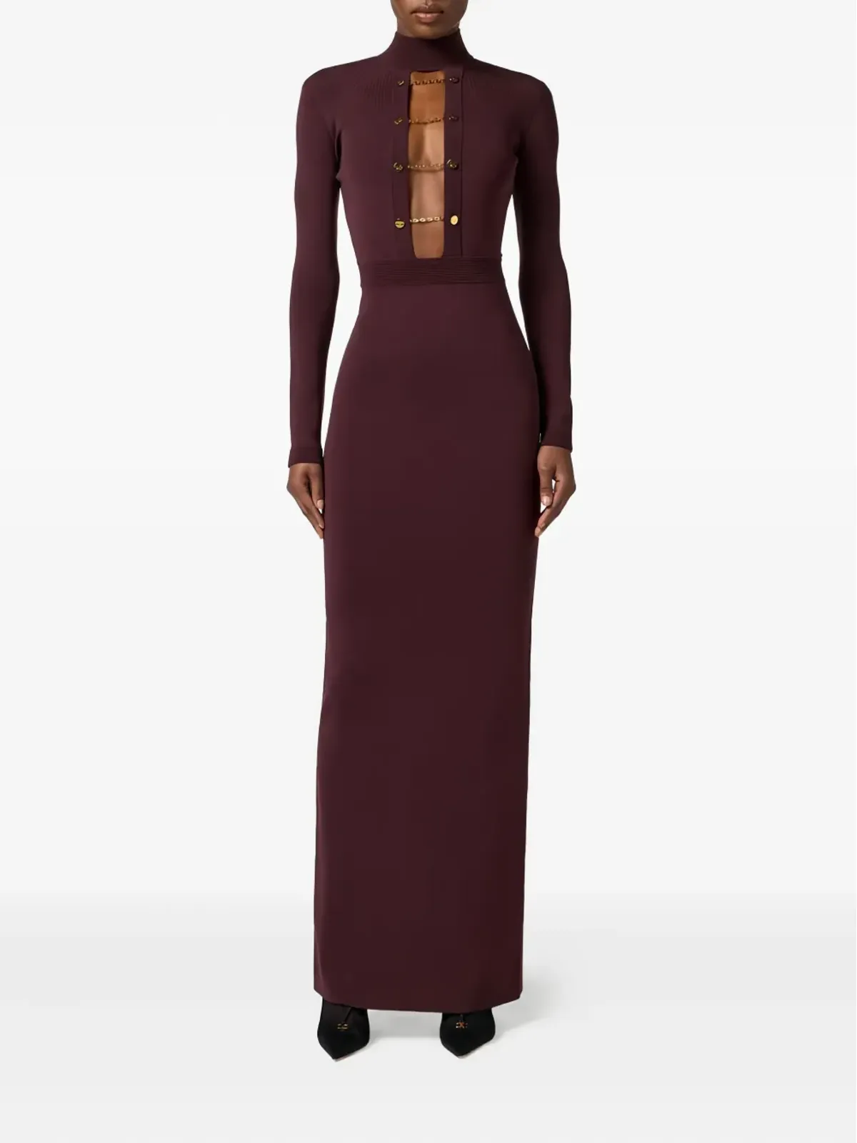 Elisabetta Franchi チェーンディテール付きカットアウト マキシドレス - レッド - 画像2