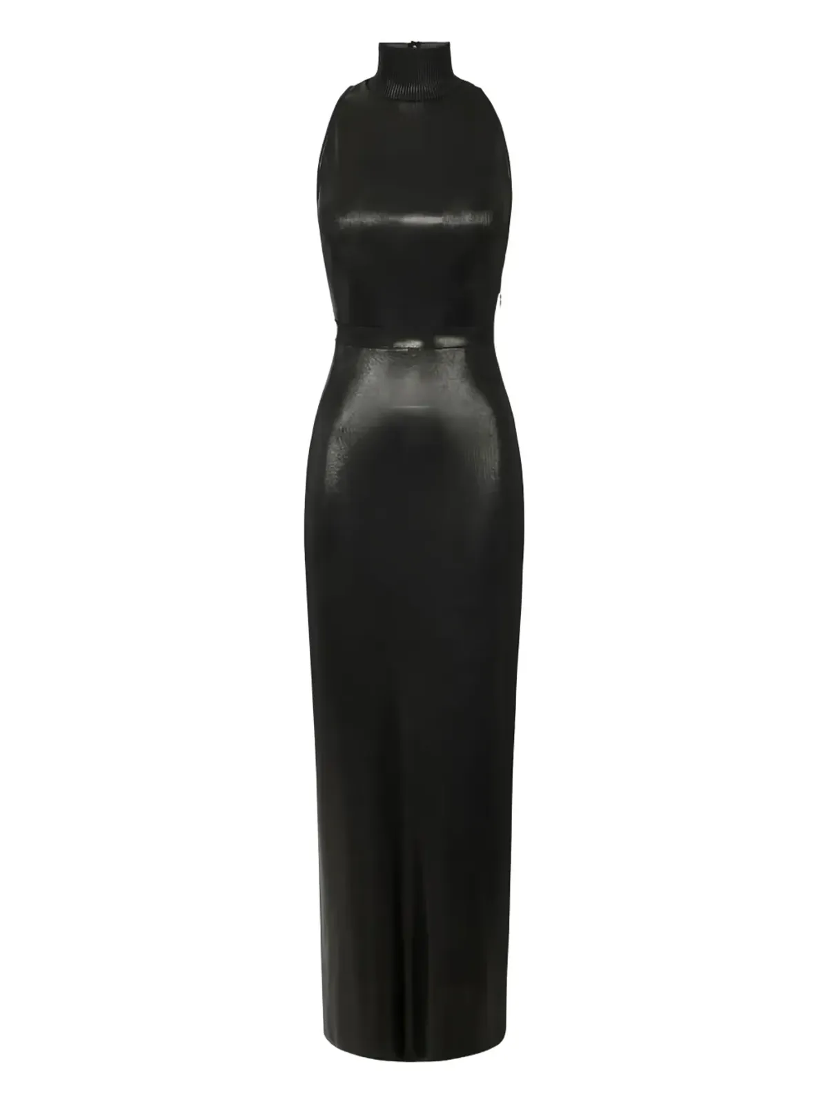 Elisabetta Franchi ラミネート加工のマキシドレス ブラック - 画像1