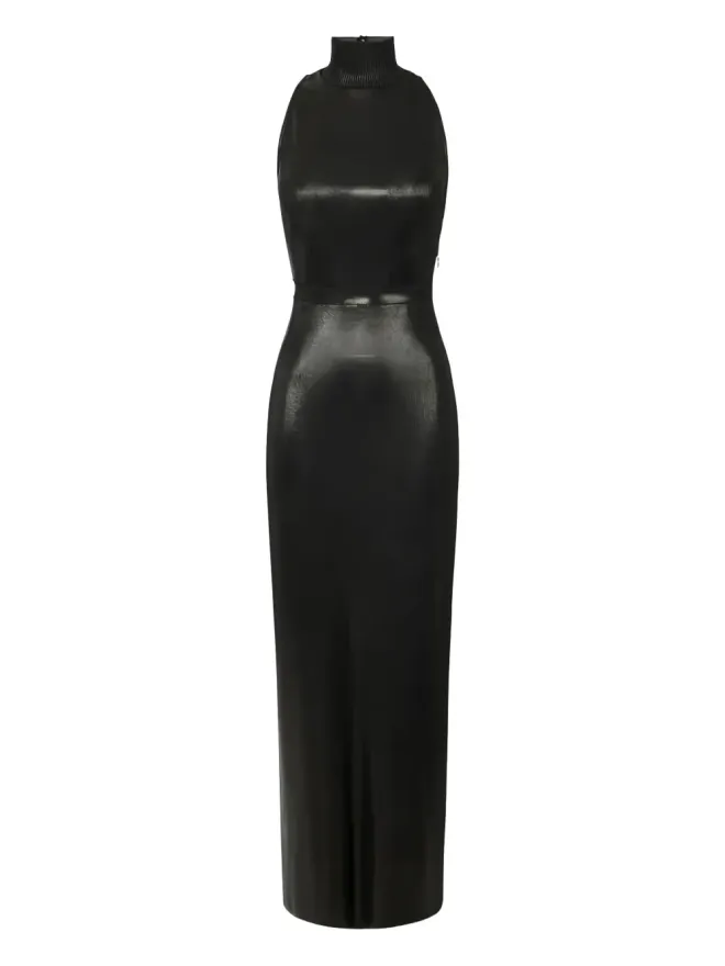Elisabetta Franchi Elisabetta Franchi ラミネート加工のマキシドレス ブラックの商品画像