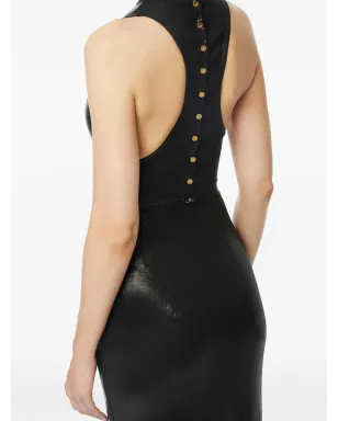 Elisabetta Franchi ラミネート加工のマキシドレス ブラック - サムネイル4