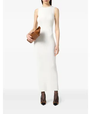 Elisabetta Franchi sleeveless ribbed-knit midi dress - White - サムネイル2