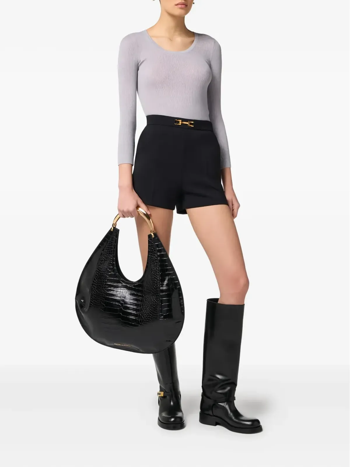 Elisabetta Franchi リブニットトップ - 画像2