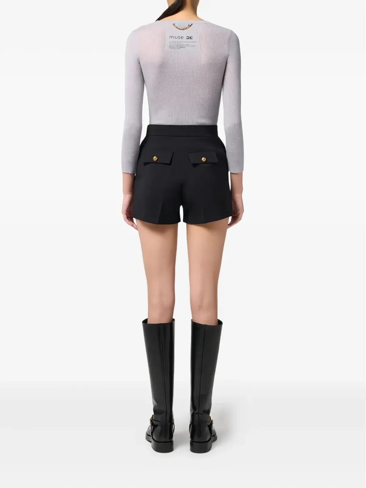 Elisabetta Franchi リブニットトップ - 画像3