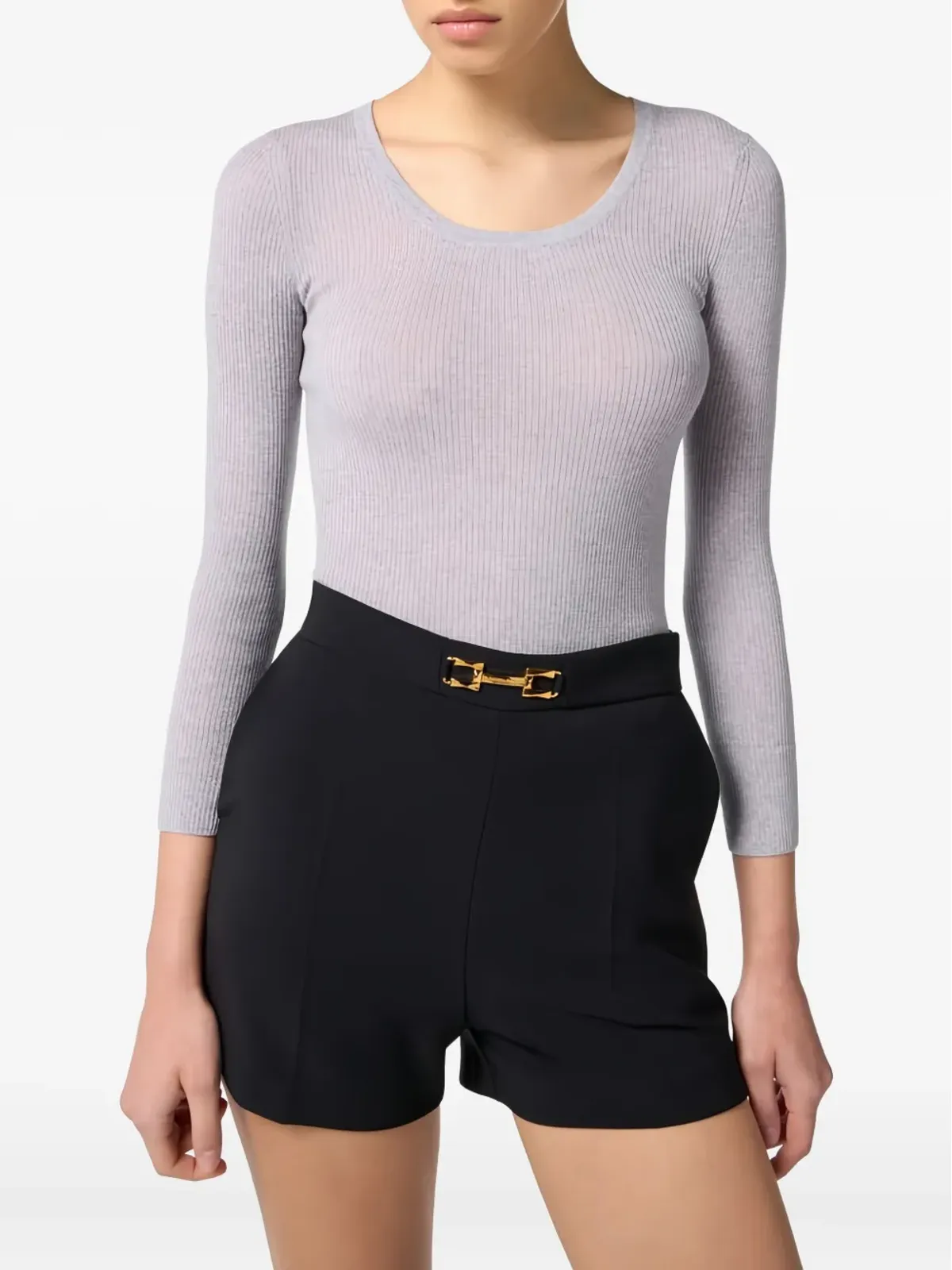 Elisabetta Franchi リブニットトップ - 画像4