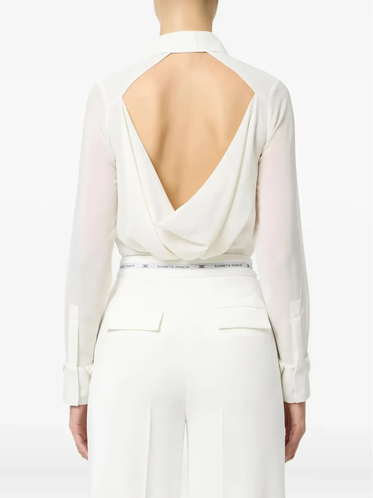 Elisabetta Franchi オープンバックシャツ - ニュートラル系 - 画像3