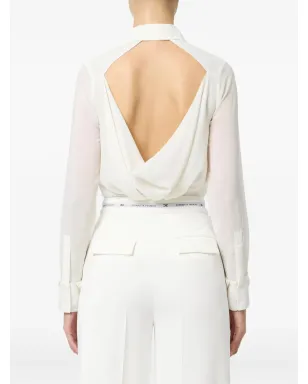 Elisabetta Franchi オープンバックシャツ - ニュートラル系 - サムネイル3