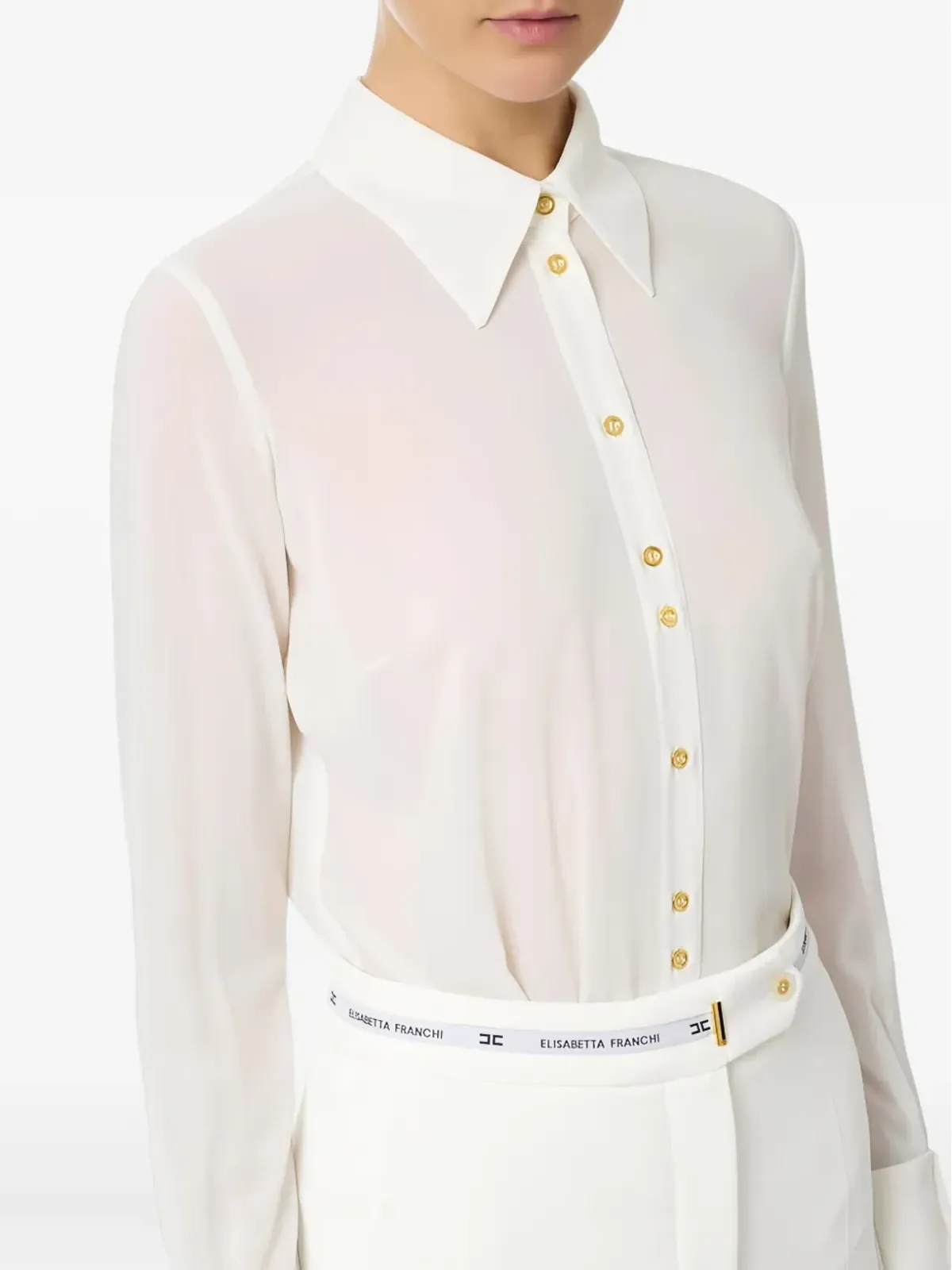 Elisabetta Franchi オープンバックシャツ - ニュートラル系 - 画像4