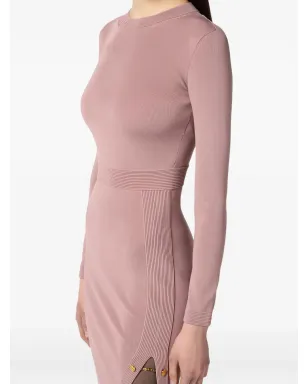 Elisabetta Franchi リブ編みディテール ミディ丈ニットドレス ピンク - サムネイル5