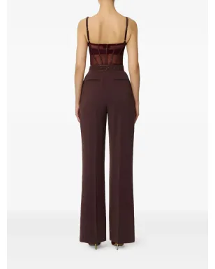 Elisabetta Franchi ビンテージ チュールディテール ベルト付きジャンプスーツ - レッド - サムネイル3
