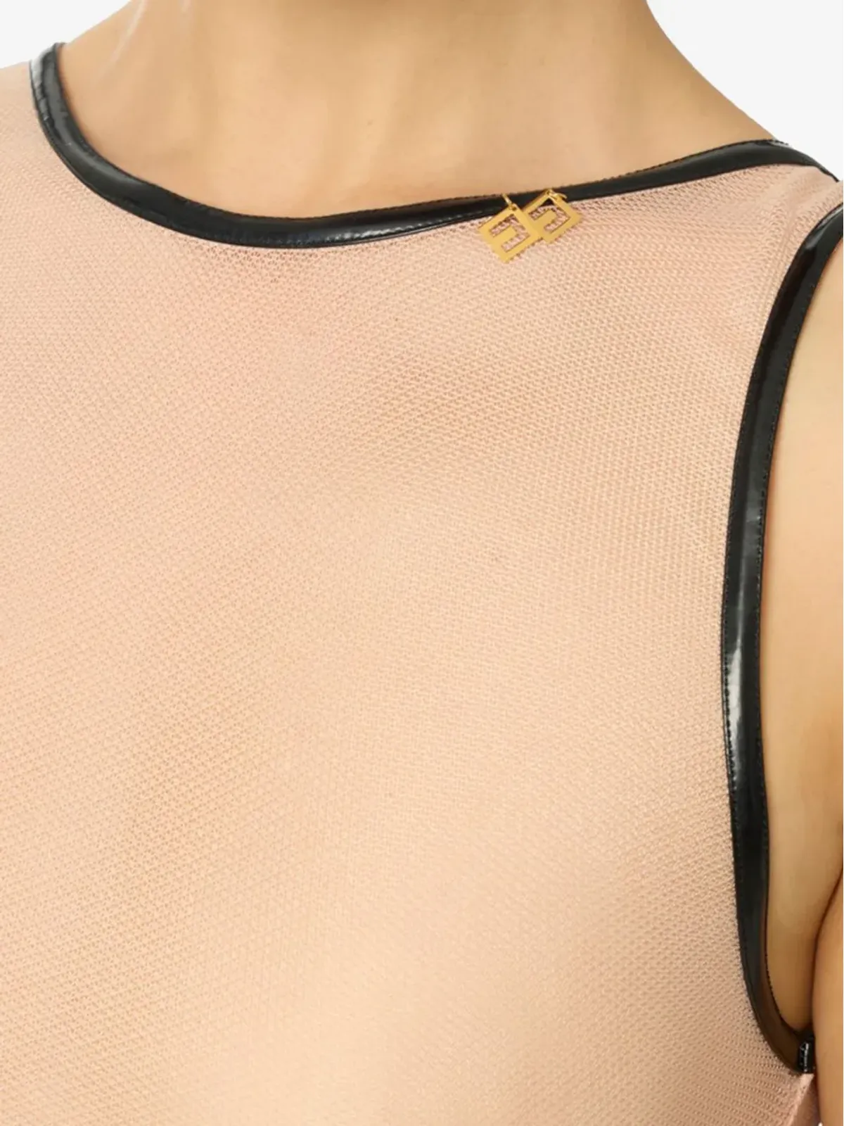 Elisabetta Franchi チュール素材のロゴ入りボディスーツ - ニュートラルカラー - 画像2