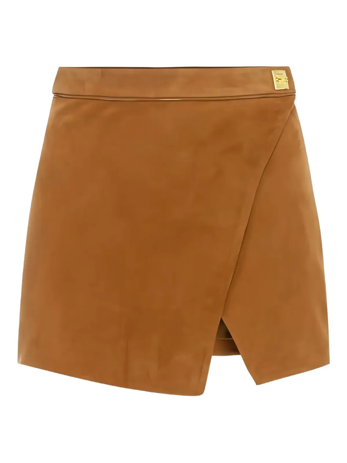 Elisabetta Franchi ラップアラウンド スエード ミニスカート ブラウン - 画像5