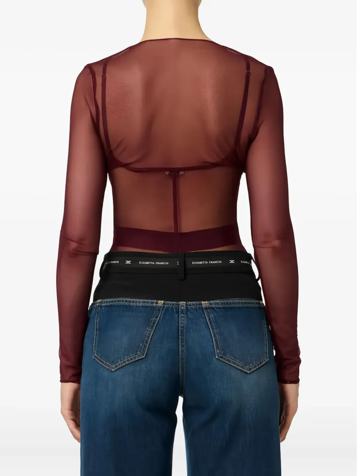 Elisabetta Franchi Vネック トップ - レッド - 画像3