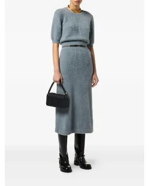 Elisabetta Franchi ブルーの半袖ニットミディドレス - サムネイル2