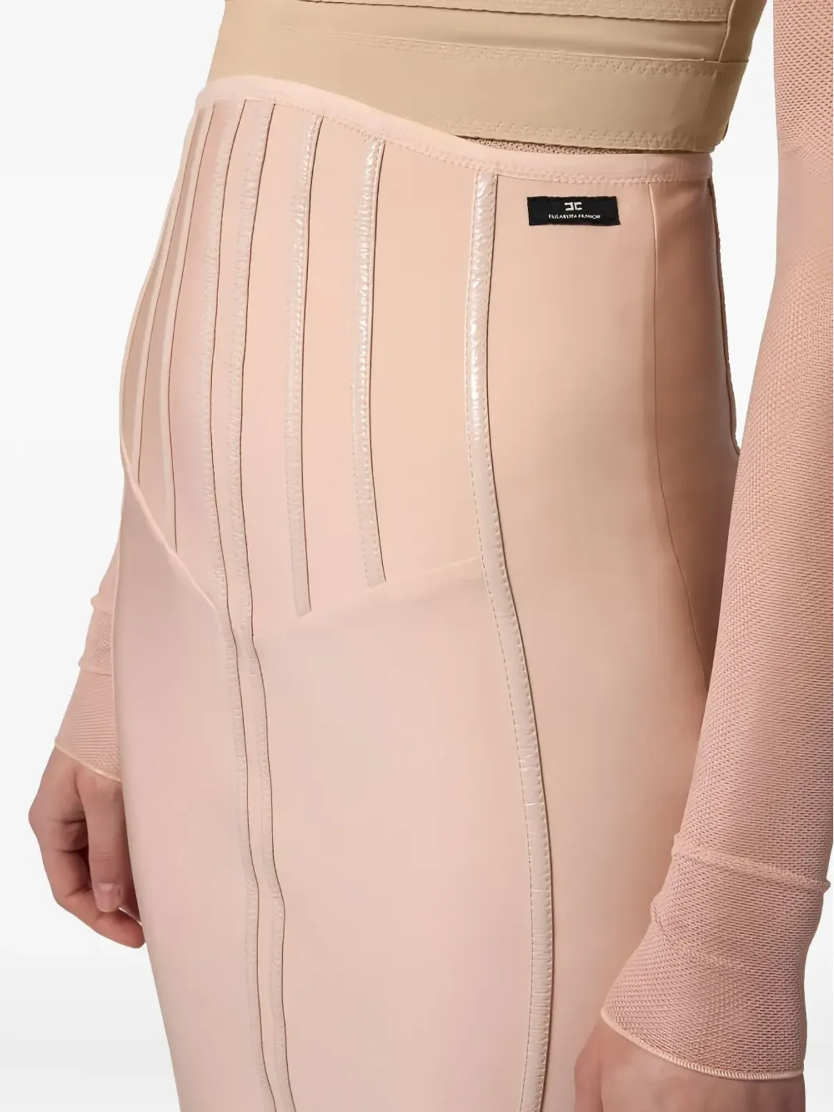 Elisabetta Franchi コルセット風ミディスカート - 画像5