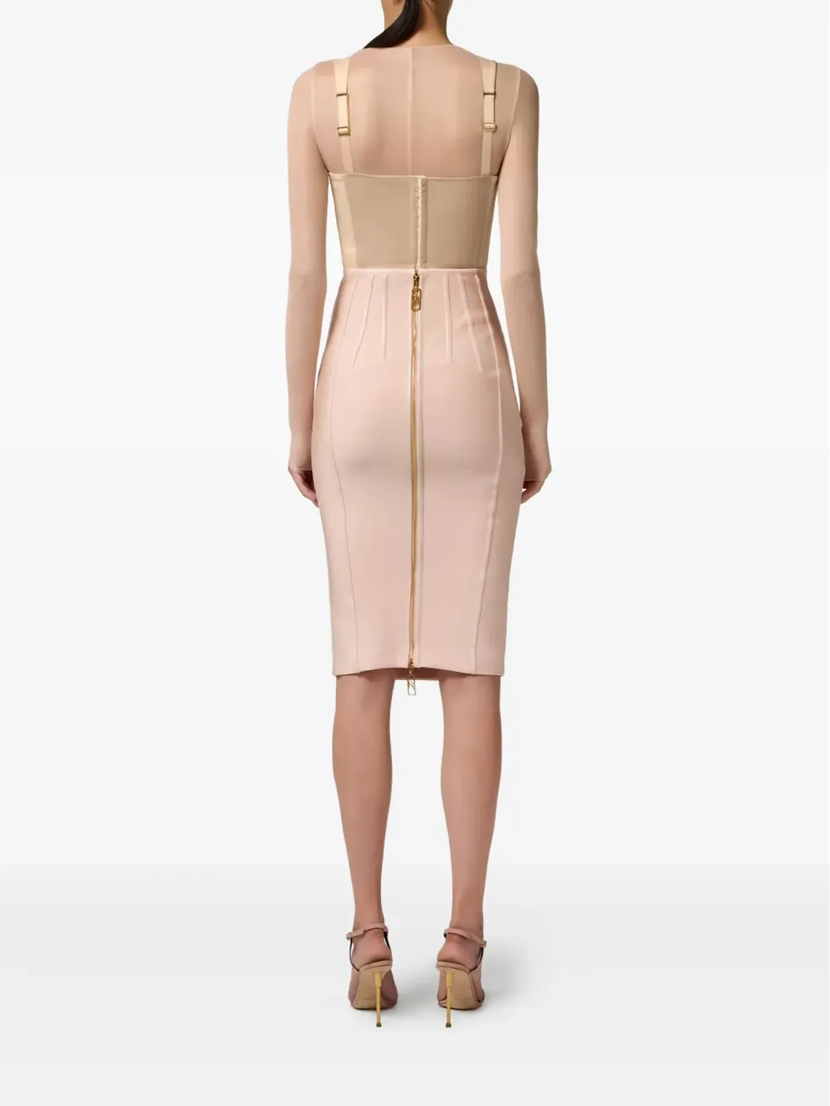 Elisabetta Franchi コルセット風ミディスカート - 画像3