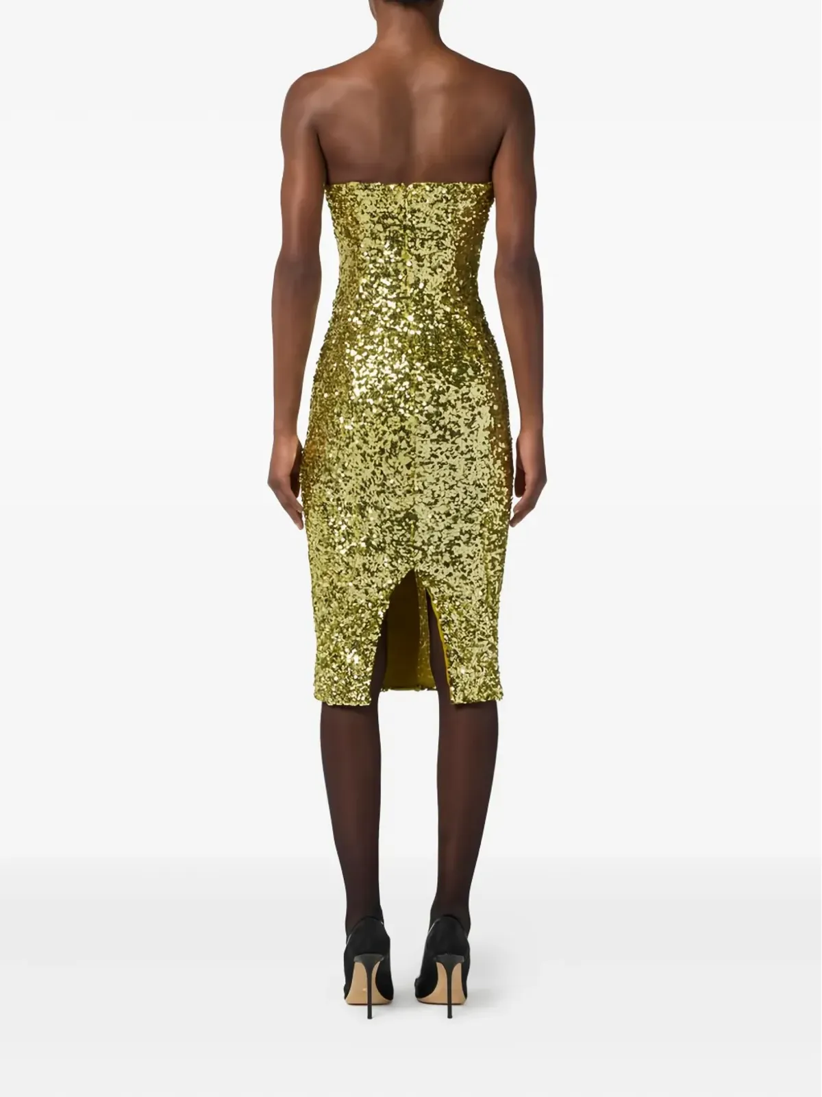 Elisabetta Franchi スパンコール付きストラップレス ミディドレス - グリーン - 画像3