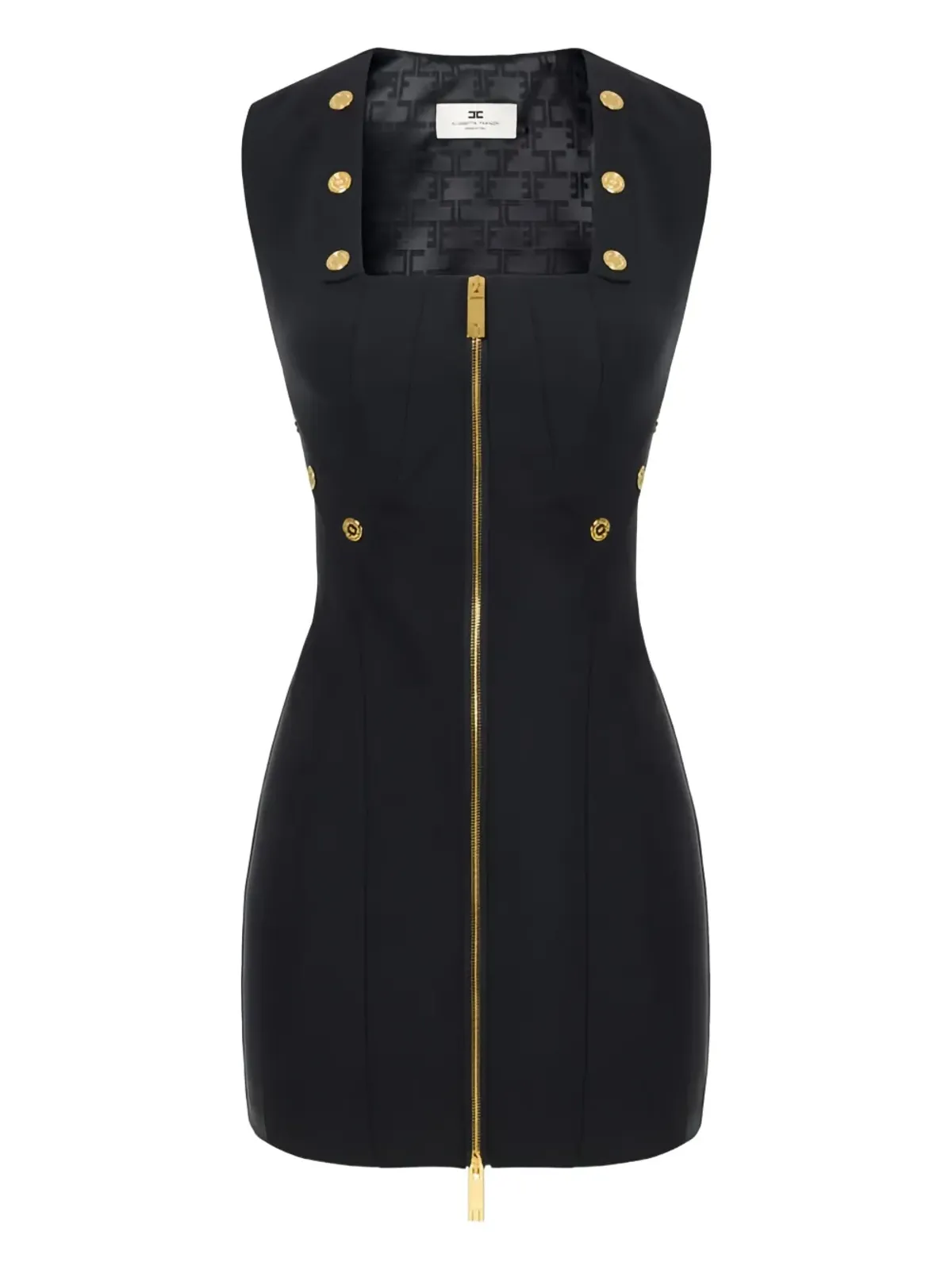 Elisabetta Franchi ジュエルボタン付きミニドレス - ブラック - 画像1