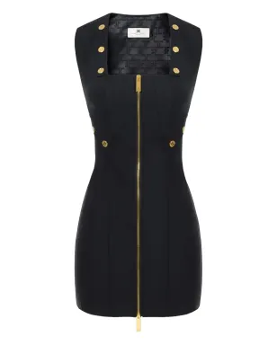 Elisabetta Franchi ジュエルボタン付きミニドレス - ブラック - サムネイル1