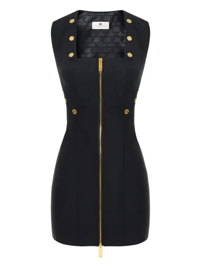 Elisabetta Franchi Elisabetta Franchi ジュエルボタン付きミニドレス - ブラックの商品画像