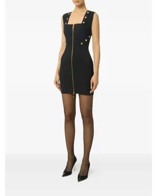 Elisabetta Franchi ジュエルボタン付きミニドレス - ブラック - サムネイル2