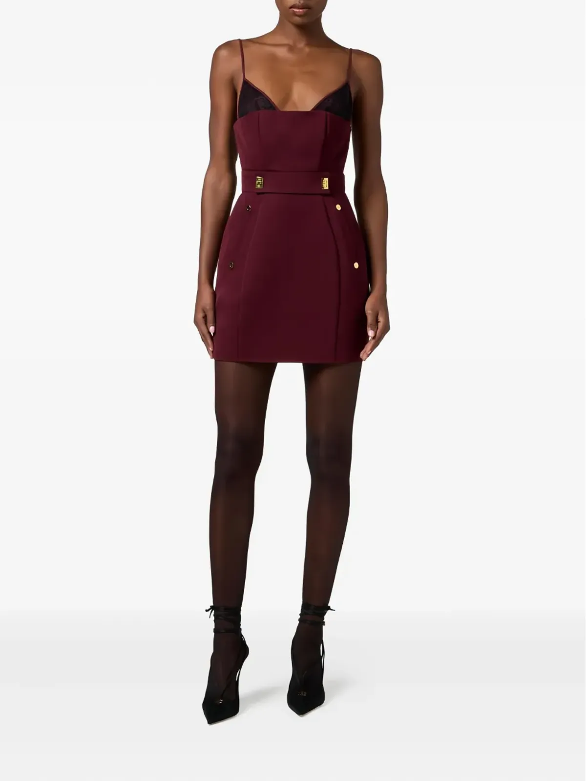 Elisabetta Franchi レースディテール ミニドレス - レッド - 画像2