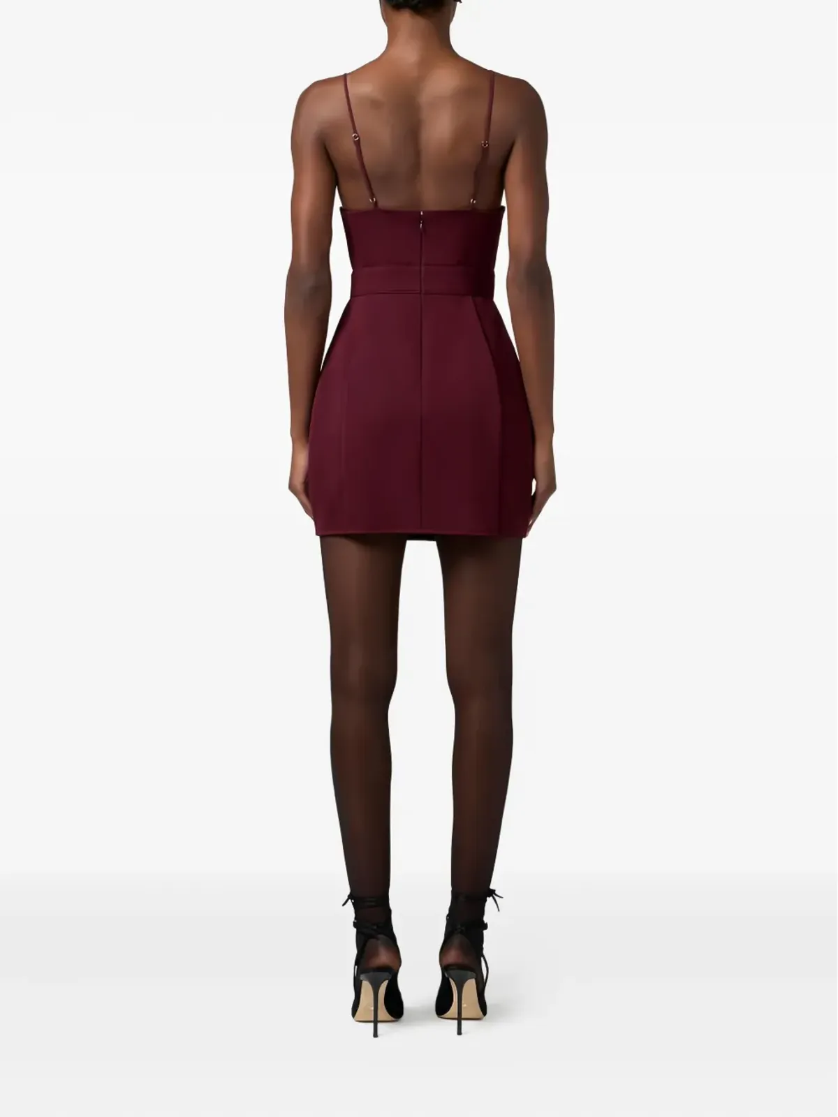 Elisabetta Franchi レースディテール ミニドレス - レッド - 画像3