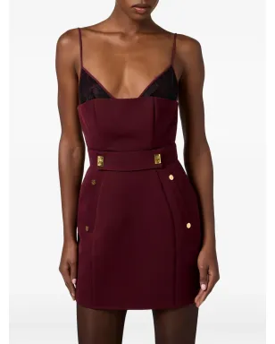 Elisabetta Franchi レースディテール ミニドレス - レッド - サムネイル4