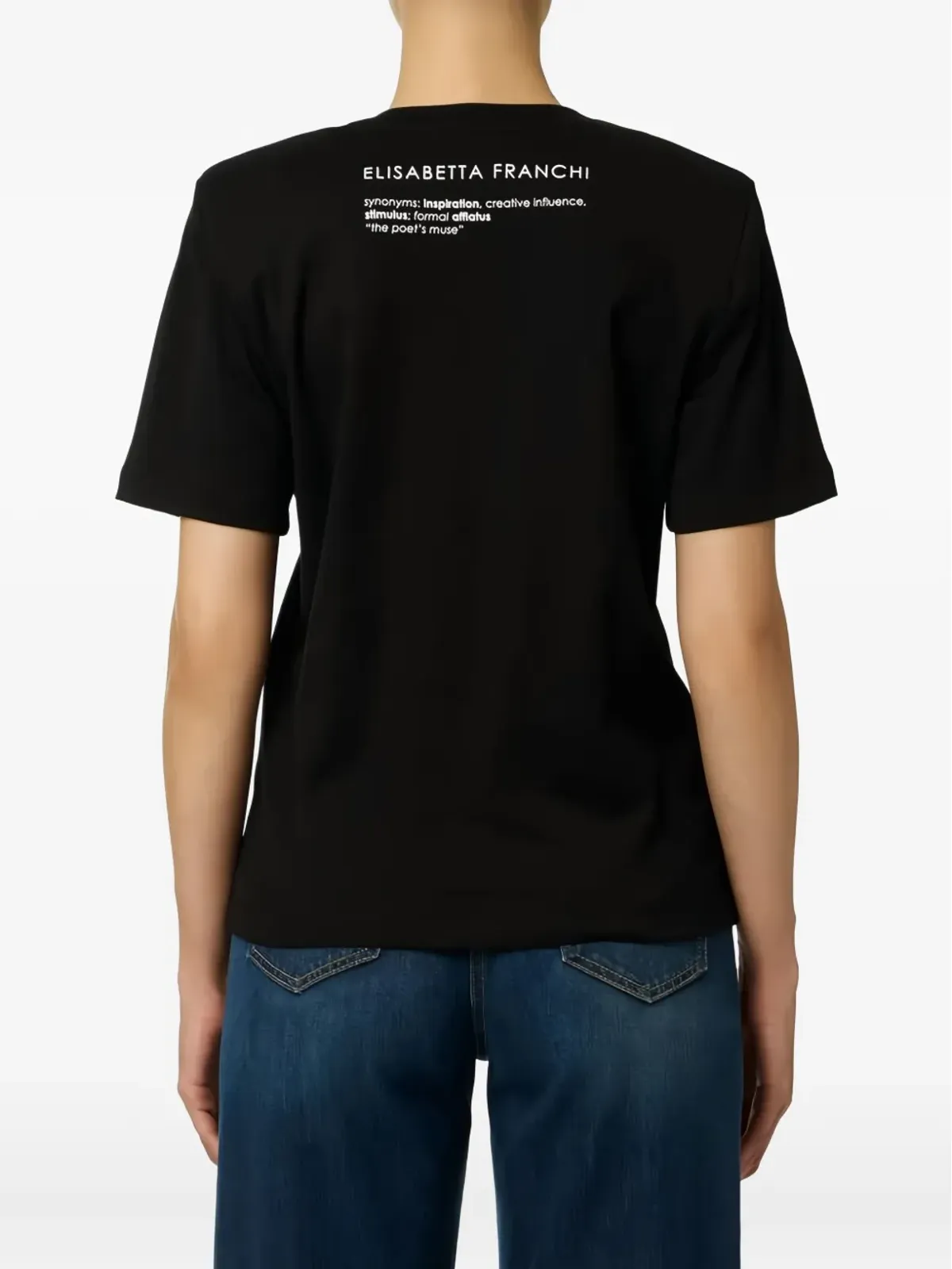 Elisabetta Franchi 肩パッド付きポケットTシャツ - ブラック - 画像3